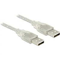 DeLOCK 3m, 2xUSB2.0-A, 3 m, USB A, USB A, USB 2.0, Uros/uros, Läpinäkyvä (83890)