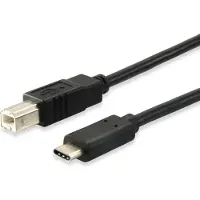 Equip 12888207, 1 m, USB B, USB C, USB 2.0, Uros/uros, Musta