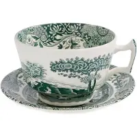Spode - Heritage Green Italian Kuppi ja aluslautanen 28 cl Vihreä/Valkoinen
