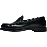 Selected Slhbilly Leather Penny Loafer - Black - 42