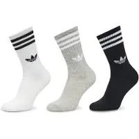 Adidas Sukat '3-Stripes High Crew 3 Pairs' harmaa / musta / valkoinen