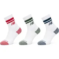 New Balance Active Lifestyle Striped Crew Socks 3 Pack - White - S