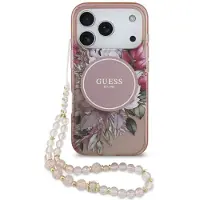 GUESS Iml Flowers Pearl Strap Magsafe Iphone 17 Pro Puhelinkotelo