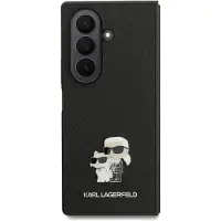 Karl Lagerfeld Samsung Galaxy Z Fold7 Saffiano Metal Karl and Choupette Kotelo - musta