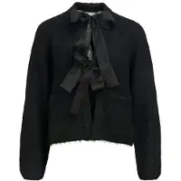 Object Objsaggia L/S Lo Knit Bow Cardigan Div - Black - S