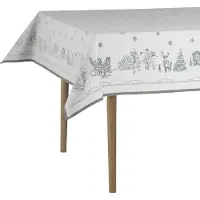 Wik & Walsøe Jouluaamun pöytäliina Valko-vihreä, 140x340 cm