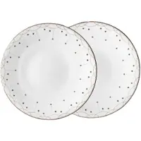 Wik & Walsøe Julemorgen Girlander -lautanen 2-pakkaus Ø 28 cm Valkoinen