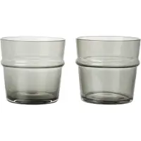 Ferm Living Boya juomalasi matala 30 cl 2-pack. Savustettu harmaa