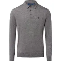 Ralph Lauren Washable Wool Polo-Collar Sweater - Grey - XXL