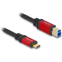 DeLOCK 80614, 3 m, USB C, USB B, USB 3.2 Gen 1 (3.1 Gen 1), 5 Gbit/s, Musta, Punainen