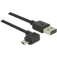DeLOCK – Cable EASY-USB 2.0 Type-A male > EASY-USB 2.0 Type Micro-B male angled left/right 0,5m blk (83847)