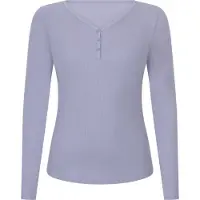 Hunkemoller Top Ls Rib Modal Henley - Grey - XS