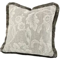 Artwood , Serena Flower -tyynynpäällinen hapsureunuksella 50x50 cm - Oyster