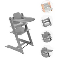 Stokke Tripp Trapp bundle tarjottimella ja pehmusteella Storm Gr, sis. tuoli, baby set, tarjotin