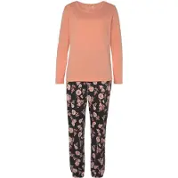 Vivance Pyjama 'Dreams' aprikoosi / persikka / musta