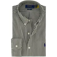 Ralph Lauren Slim Fit Striped Stretch Poplin Shirt - Grey - M