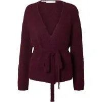 Selected Slfgabella Ls Knit Belt Cardigan - Burgundy - L