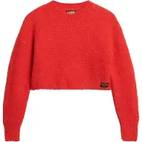 Superdry for woman. W6110527A Short knitted jumper with red vintage texture (L), Casual, Acrylic