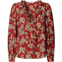 Pepe Jeans for woman. PL3051277 Plency red blouse (S), Casual, Viscose, Long sleeve