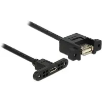 DeLOCK USB 2.0 Micro-B/A, 0.25m, 0,25 m, Micro-USB B, USB A, USB 2.0, Naaras/naaras, Musta (85109)