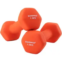 Songmics Kuusikulmaiset liukumattomat käsipainot 2x1,5 kg - oranssi