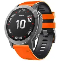 CaseOnline Twin Sport Rannekoru Garmin Fenix 6X - Oranssi/musta