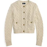 Ralph Lauren Cable Wool-Cashmere Cardigan - Cream - L