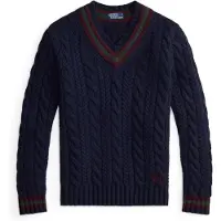 Ralph Lauren Wool-Cashmere Cricket Sweater - Navy - L