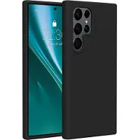 24hShop Etteri silikonikotelo mikrokuituvuorella Samsung Galaxy S25 Ultra - Musta varten - Musta