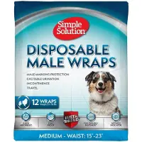 Simple Solution - Disposable Male Wrap Medium - Koirat - Koiran hoito ja ravintolisät - Juoksusuojat