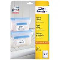 Avery Fryseetiketter 38,1x21,2 mm hvid - (65 stk. x 25 ark)