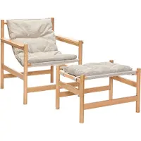 Hubsch Heritage Armchair/Footstool Natural/Beige - Beige - ONE SIZE