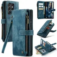 CASEME Samsung Galaxy S23 Ultra 5G 2-in-1 Multifunctional Lompakkokotelo - Sininen