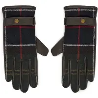Barbour for woman. LGL0133 Aubrey Tartan brown leather gloves (M), Casual