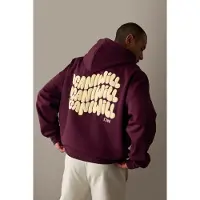 ICANIWILL Everyday Relaxed Hoodie Print Dark mahogany