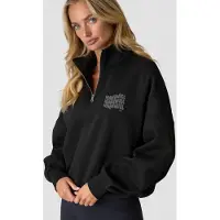 ICANIWILL Everyday 1/4 Zip Crewneck Print Black
