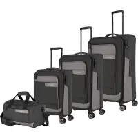 Travelite Viia 4-pyöräinen Matkalaukkusetti 4-osainen Laajennettava Harmaa