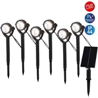 Näve LED-aurinkokäyttöinen maapiikkikohdevalo NOMI, musta, 6 kpl:n sarja, IP44 NOMI, Musta, Synteettinen materiaali, Moderni