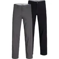 Jack & Jones Chinohousut 'JPSTKane Dave' tummanharmaa / musta