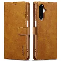 SKALO Samsung A17 LC.IMEEKE Premium PU-nahka Lompakkokotelo - Vaaleanruskea
