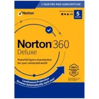 Norton 360 Deluxe | 5 laitetta | 1 vuosi | 2026 | 50 Gt pilvivarmistus