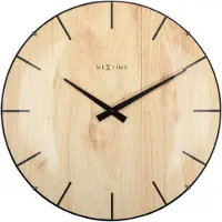 Nextime Edge Wood Dome Seinäkello 35 cm Vaaleanruskea