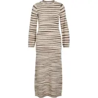 Vila Vialaina O-Neck L/S Ankle Knit Dress/Bfs - Beige - XS