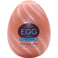 Tenga Egg Stronger Spiral - Masturbaattori, kananmunan muotoinen, venyvä, stimuloiva, helppokäyttöinen, valkoinen