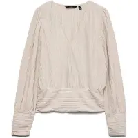 Vero Moda Vmaurora Ls V-Neck Top Jrs Ga - Beige - XS
