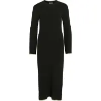 Vila Vikerry O-Neck L/S Knit Maxi Dress-Noos - Black - XS
