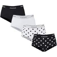 Pieces Pclogo Lady 4 Pack Aop/Solid Noos Bc - Black - S