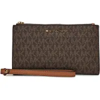 Michael Kors for woman. 32F1GJ6W4B Jet Set canvas leather wallet brown (OSFA), Casual