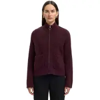 Selected Slwsia Ras Ls Knit Zipper Cardigan Noos - Burgundy - XXL