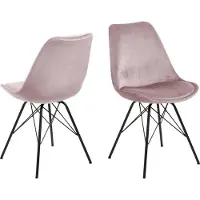 NORDFORM Eris-tuoli, 85,5 x 48,5 x 54 cm; 2 kpl / pakkaus, vaaleanpunainen / musta